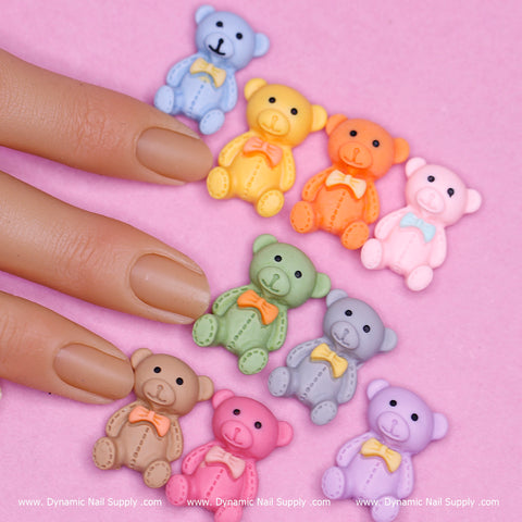 10 pcs Teddy Bear resin charms (Cartoon style) for Nails Art Design