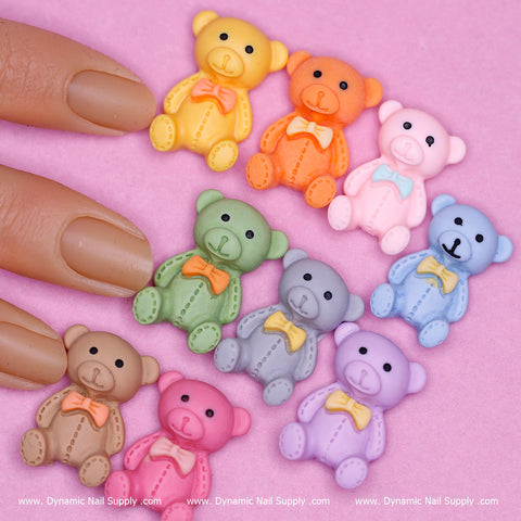 10 pcs Teddy Bear resin charms (Cartoon style) for Nails Art Design