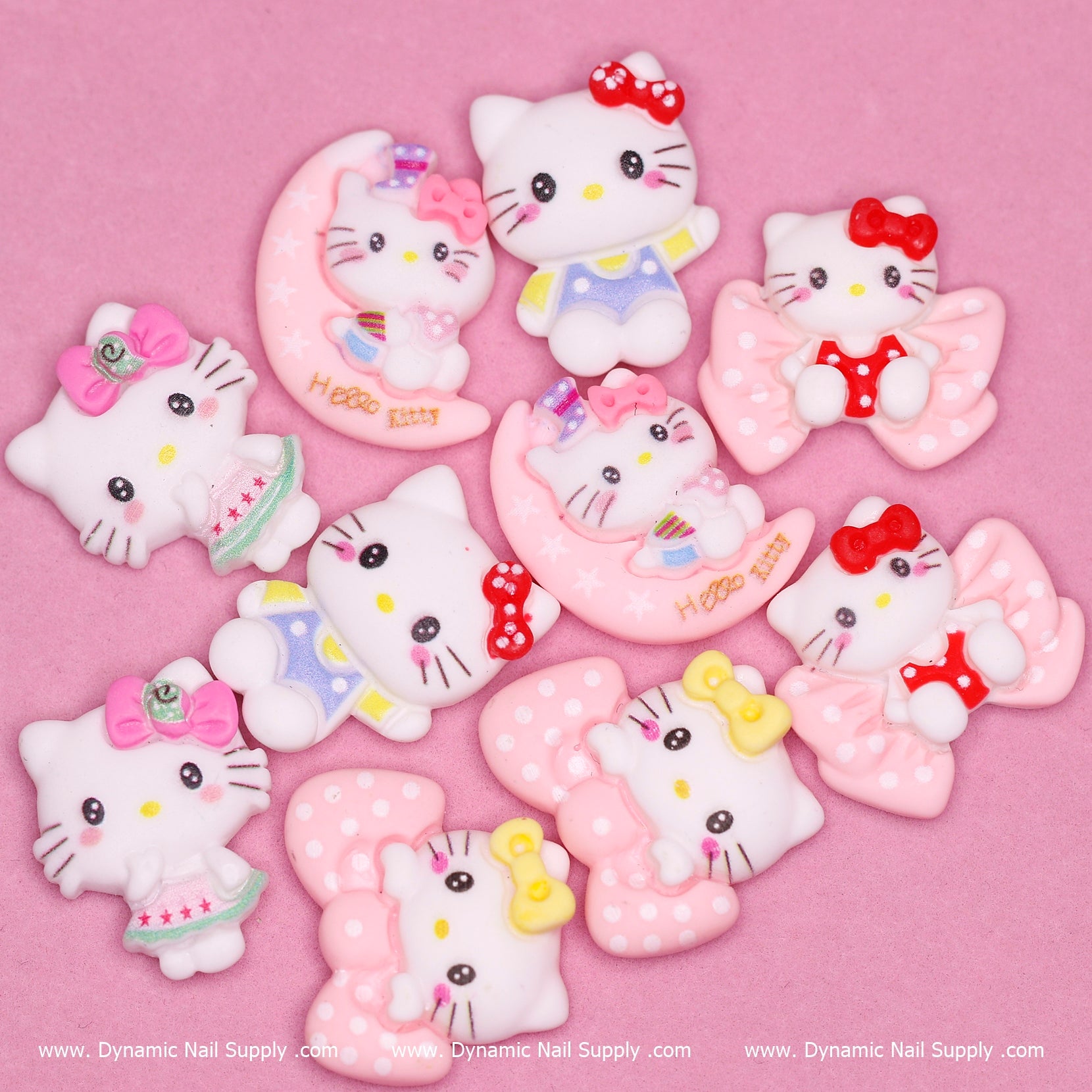 10 pcs Hello Kitty Charm set (Cute Cat) for Nails Art Designs – Dynamic  Nail Supply