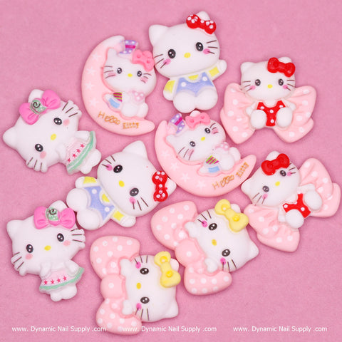 10 pcs Hello Kitty Charm set (Cute Cat) for Nails Art Designs