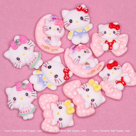 10 pcs Hello Kitty Charm set (Cute Cat) for Nails Art Designs