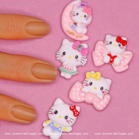 10 pcs Hello Kitty Charm set (Cute Cat) for Nails Art Designs