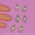 (Gold) 6 pcs Movable Teddy Bear Charms with Rhinestones Engraved