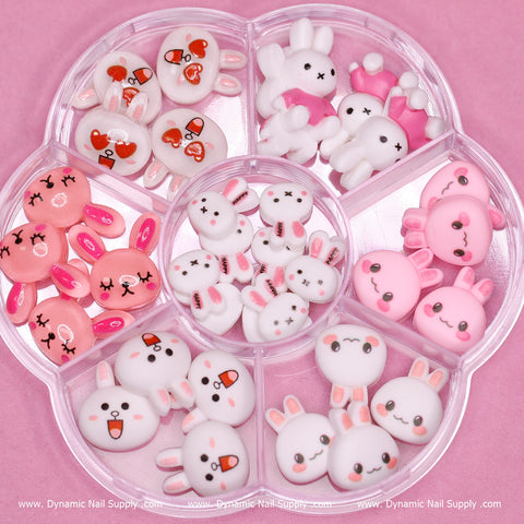 34 pcs Cute Brown and Cony charms for Nails Art Design