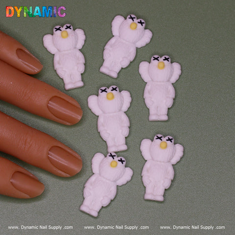 6 pcs KAWS Nail Designer Charms (Pure White)