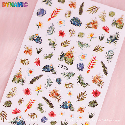 Tropical Palm Leaves Sticker (F758)