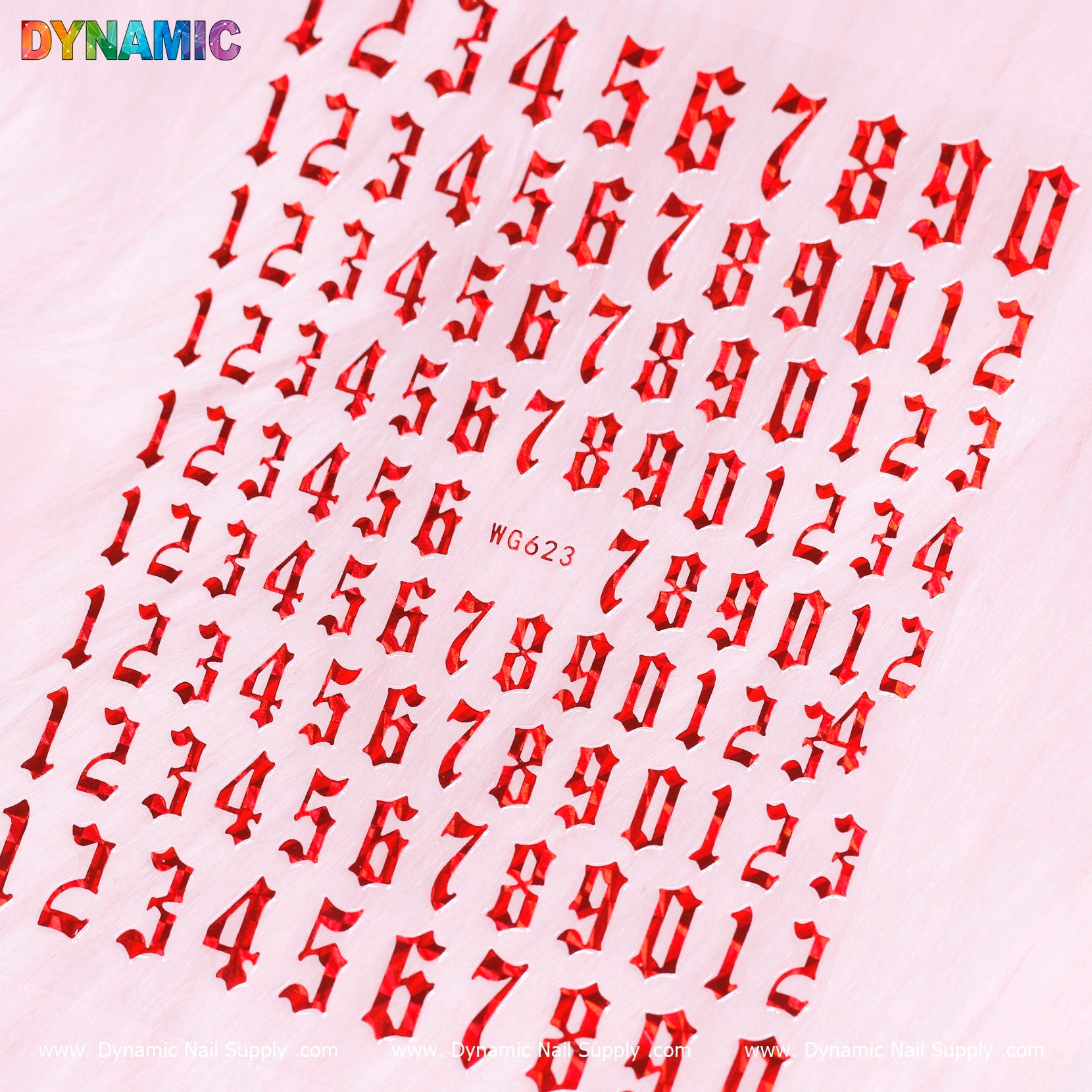 Number Sticker (WG623) - red – Dynamic Nail Supply
