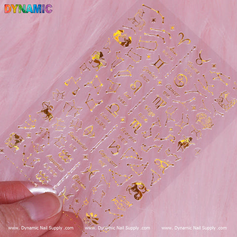 Zodiac, Horoscope Nail Design Sticker - Gold