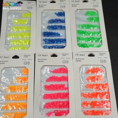 Neon Glass Crystal Flatback Fluorescent Rhinestone ( flat-back ) for Nails art design - Dynamic Nail Supply