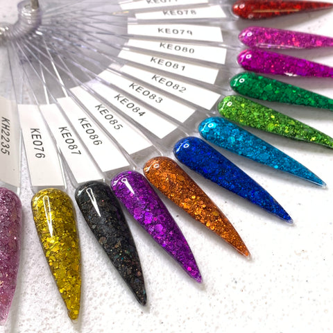 16 pcs Colorful Holographic Glitter Acrylic Powder Collection