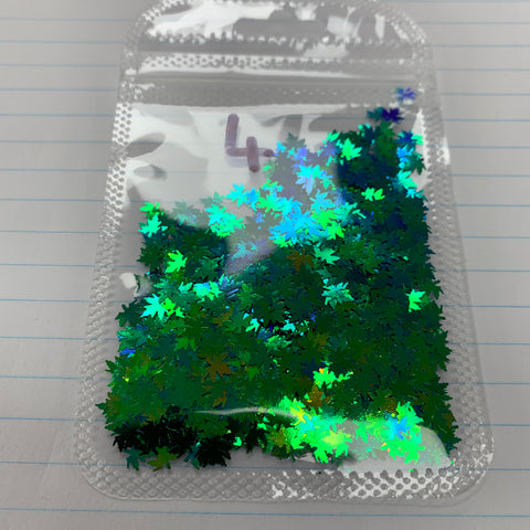 Fall leaf glitter / Maple leaves sequin for nails art design - color-shifting glitters