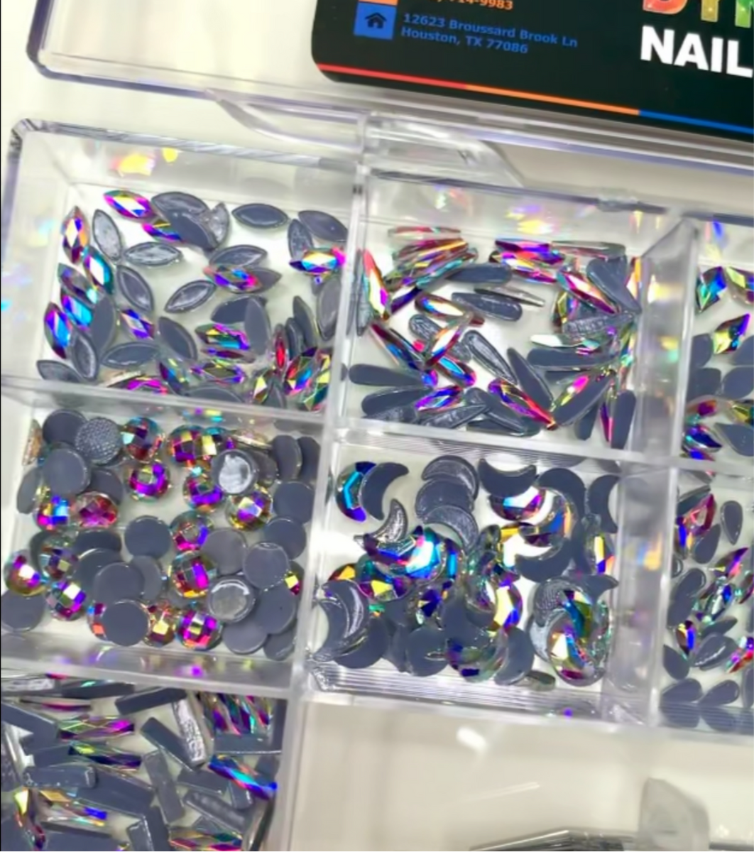 1000 pcs Iridescent AB Crystal Rhinestones - 20 Shapes x 50pcs each SK ...