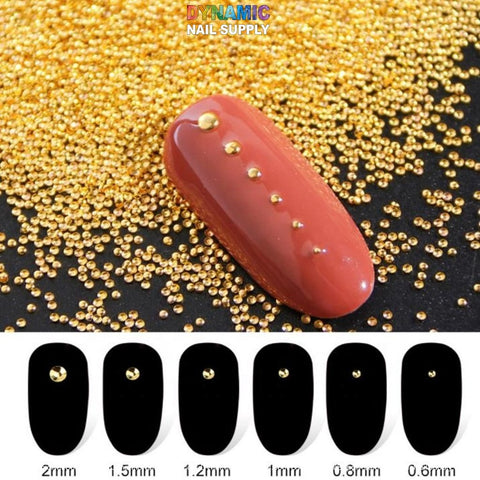 Metallic mini beads for Nail Art Designs - 6 grids / 6 sizes / per pack