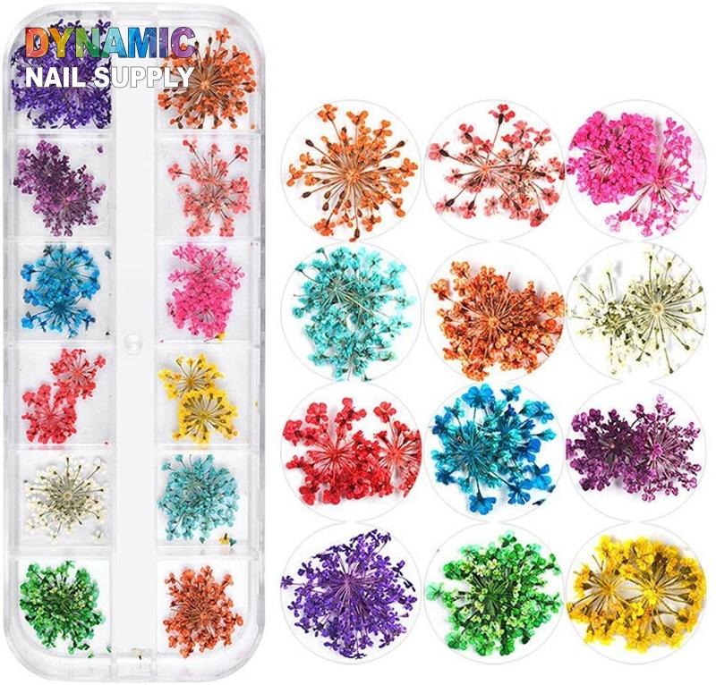 Mix Dried Flowers Nail Decorations Natural Floral Sticker 3D – Dynamic ...