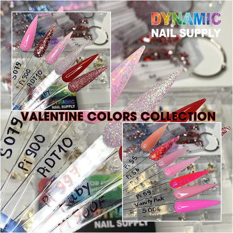 Valentine 's Day Colors Collection - Valentines Acrylic Powder for Sculpting and Dipping nails